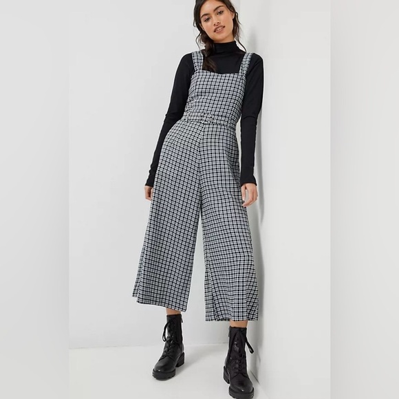 ZARA Trafaluc Black & White Checker Jumpsuit - Picture 1 of 6
